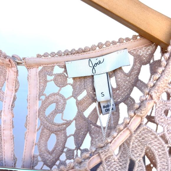 New Joie Lalelei Almond Mini Dress Short Pink Lace Romantic Feminine Small - Picture 3 of 7